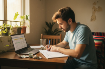 Joven mexicano organizando su presupuesto desde la comodidad de su hogar