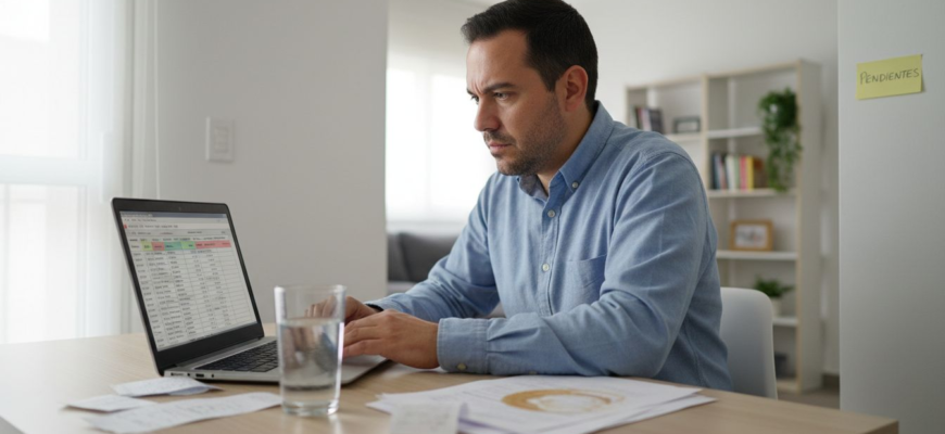 Mexicano revisando sus finanzas personales