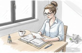 Mujer revisando sus pólizas de seguros desde la comodidad de su hogar