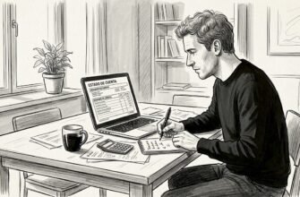 Hombre organizando sus finanzas desde casa