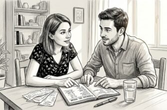 Una pareja revisa sus cuentas sentada en la mesa del comedor.