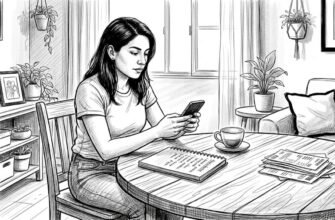 Una mujer revisa sus inversiones sentada en la mesa de la cocina.