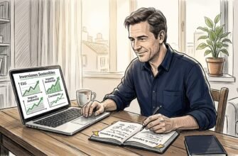 Un hombre analiza oportunidades de inversión sostenible mientras trabaja desde su oficina en casa.