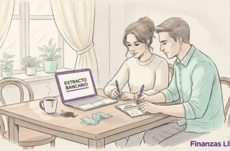 Una pareja analizando sus cuentas en la mesa de la cocina