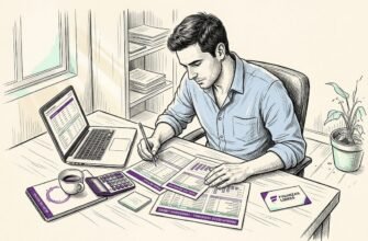 Empresario analizando sus finanzas en la oficina